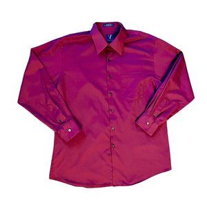 Van Heusen Mens Shirt // Burgundy Color // Size: L